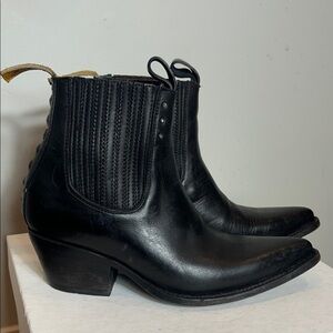 Pskaufman Black Leather Ankle Boots